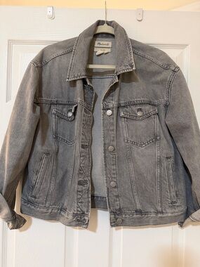 Madewell Washed Gray Denim Trucker Jacket